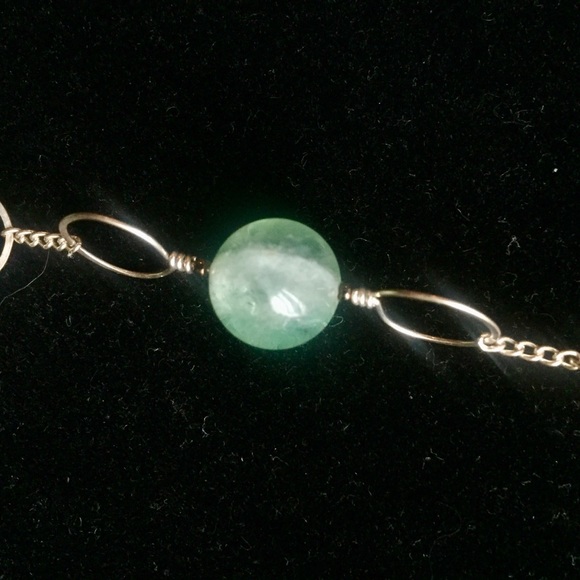 SOLD: Genuine Fluorite and Raw Amethyst silver Necklace - Picture 5 of 8